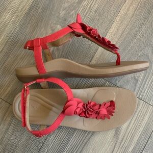 Aetrex the Charlie Red Floral Sandal, Women’s size 8 m